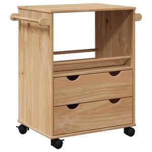 vidaXL Кухненска количка OTTA 59x45x80 см борово дърво масив