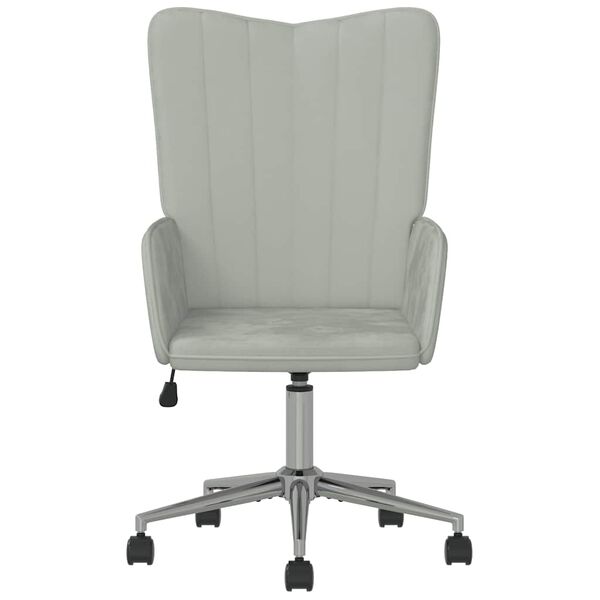 vidaXL Релаксиращ стол, светлосив, кадифе