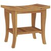 vidaXL Помощна маса за баня 50x35x45 см тиково дърво масив