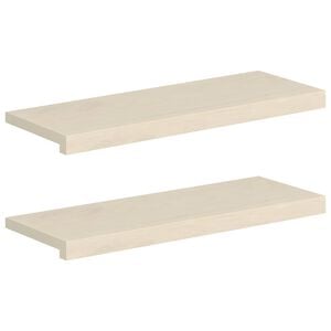 vidaXL Стъпало 2 бр. 70 x 25 x 2 cm Бяло Масивен дъб