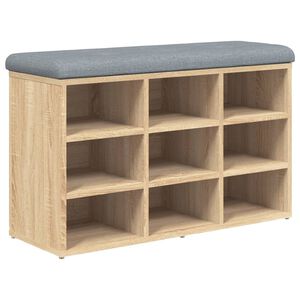 vidaXL Пейка за обувки, дъб сонома, 82x32x50 см, инженерно дърво