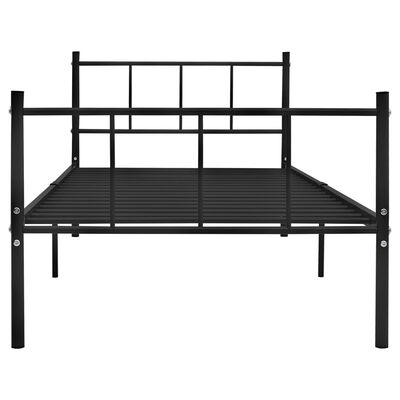 vidaXL Рамка за легло, черна, метал, 90x200 см