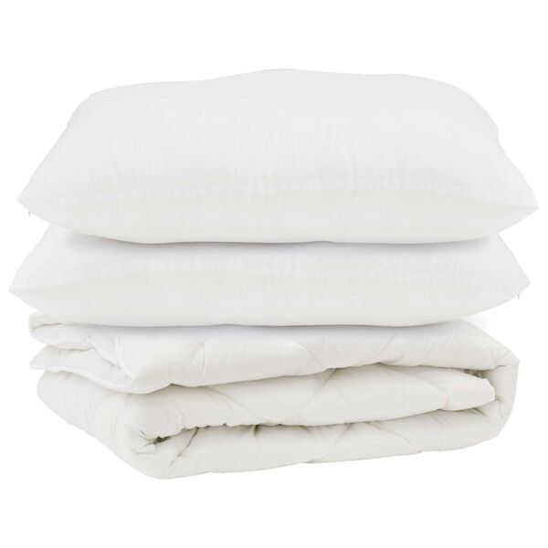 vidaXL Завивка с възглавница 3 pcs Бяло Микрофибър