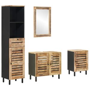 vidaXL Комплект шкафове за баня 4 бр. Натурално 38 x 33 x 160 см
