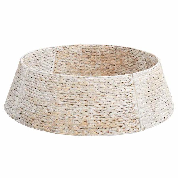 vidaXL Коло за коледно дърво Бяло 90 x 90 x 28 cm Воден хиацинт