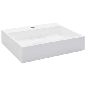 vidaXL Мивка, 50x38x13 см, минерална/мраморна отливка, бяла