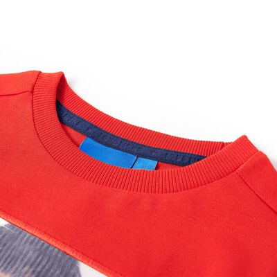 Детска тениска с дълъг ръкав, червена, 92
