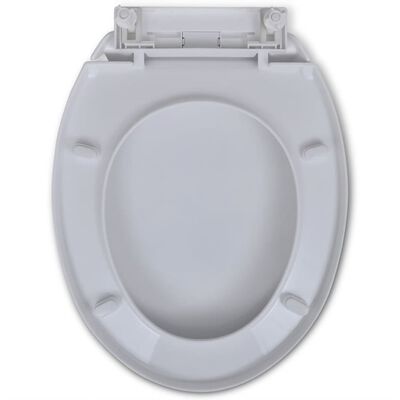 vidaXL Тоалетна седалка с плавно затваряне, бяла, овална