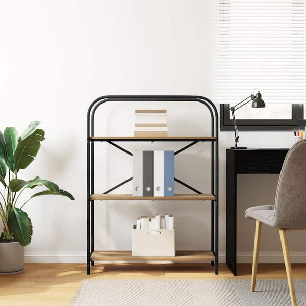 vidaXL Рафт за книги Дъб 80 x 30 x 109 см Инженерно дърво