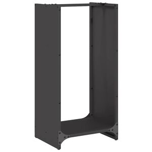 vidaXL Стойка за дърва, черна, 40x30x80 см, студеновалцувана стомана