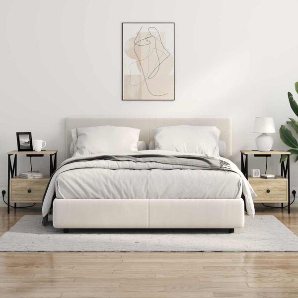 vidaXL Нощен шкаф Сонома дъб 41,5 x 40,5 x 55 см Инженерно дърво