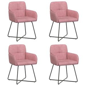 vidaXL Обедени столове 4 pcs Кадифе Розово 59 x 56,5 x 86 см