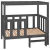 vidaXL Кучешко легло, Сиво, 105,5x83,5x100 см, борова дървесина масив