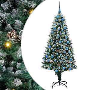 vidaXL С изкуствено коледно дърво с 300 LED светодиода Зелен 180 cm