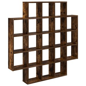 vidaXL Стенен рафт Опушен дъб 100 x 13 x 100 см Инженерна дървесина