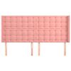 vidaXL Горна табла за легло с уши, розова, 163x16x118/128 см, кадифе