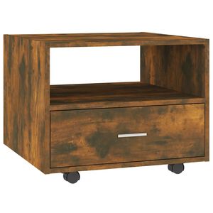 vidaXL Кафе маса, опушен дъб, 55x55x40 см, инженерно дърво