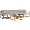 vidaXL Комплект дивани за открито 5 pcs Естествено и светло сиво