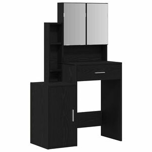 vidaXL Тоалетка Черния дъб 80 x 35 x 132 см Инженерна дървесина