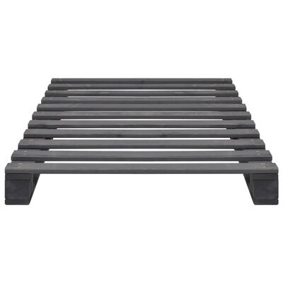 vidaXL Палетна рамка за легло, сива, бор масив, 90х200 см