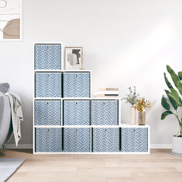 vidaXL Сгъваеми кутии за съхранение 10 бр сини 32x32x32 см текстил