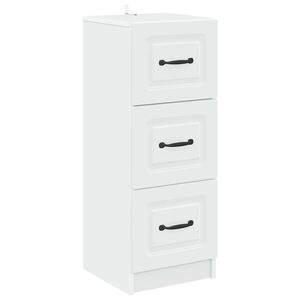 vidaXL Чекмеджетен шкаф Бяло 33 x 34,5 x 87 см Инженерна дървесина