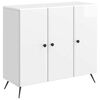 vidaXL Служебен шкаф Бял гланц 89 x 34,5 x 80 см Инженерна дървесина