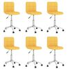 vidaXL Въртящи се трапезни столове, 6 бр, горчица, текстил