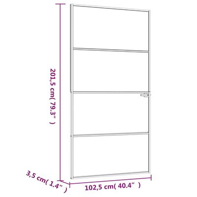 vidaXL Интериорна врата черна 102x201,5 см закалено стъкло и алуминий