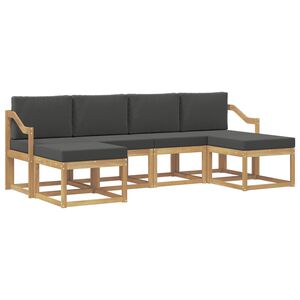 vidaXL Комплект дивани за открито 6 pcs Бяло и антрацит Полиестер