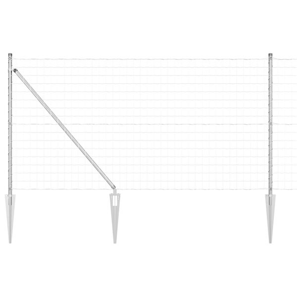 vidaXL Ограда с пост Сребрист 1 x 10 m Стомана