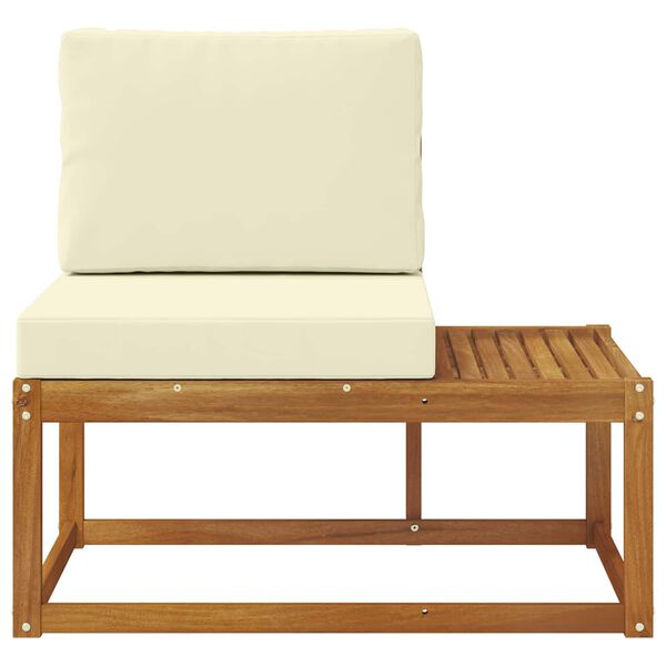 vidaXL Външен край на диван с възглавница Естествен 91 x 63 x 73 см