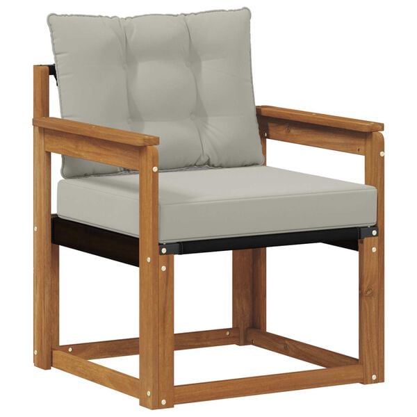 vidaXL Комплект дивани за открито Солидно акациево дърво и текстилена