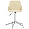 vidaXL Въртящи се трапезни столове, 4 бр, кремави, изкуствена кожа