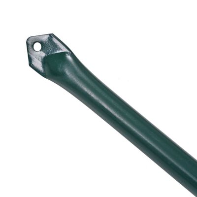 vidaXL Градински колове, 10 бр, 1,5 м, метал, зелено