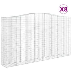 vidaXL Габионни кошници арка 8 бр 400x50x220/240 см поцинковано желязо