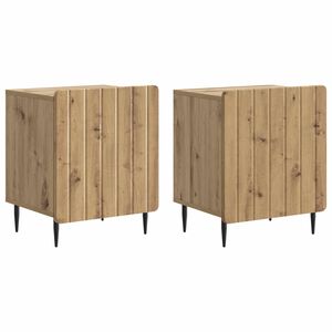 vidaXL Нощен шкаф 2 бр. Дъб артизан 43 x 34,5 x 52 см