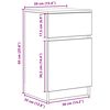 vidaXL Нощно шкафче, Опушен дъб, 39x35x65 см, инженерно дърво
