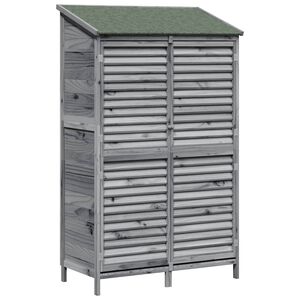 vidaXL Градина постройка Сиво 106 x 56 x 176,5 см Солидно ела дърво