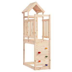 vidaXL Игрална кула Кафяво 53 x 110,5 x 214 см Солидно борово дърво