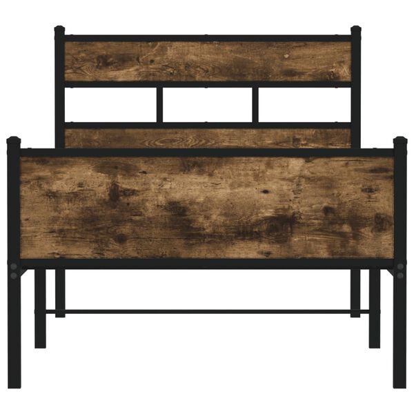 vidaXL Рамка за легло без матрак опушен дъб 75x190 см инженерно дърво