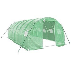 vidaXL Оранжерия със стоманена рамка зелена 18 м&sup2; 6x3x2 м