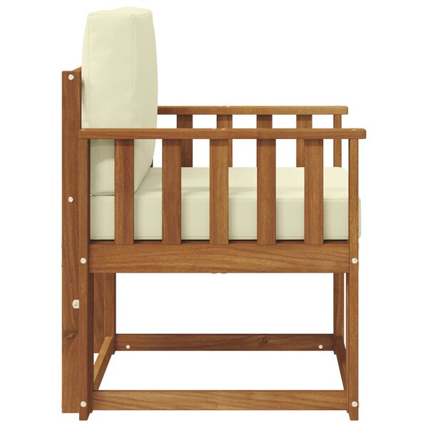 vidaXL Външен диван Солидно акациево дърво и полиестер Естествен