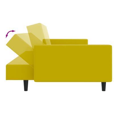 vidaXL Комплект дивани от 2 части, жълт, кадифе