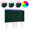 vidaXL LED горна табла за легло, тъмнозелена, 147x16x118/128см, кадифе