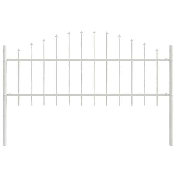 vidaXL Градска ограда Бяло 170 x 140 см Прахово боядисана стомана