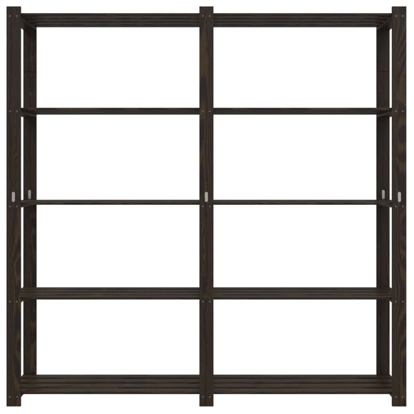 vidaXL 5-етажен стелаж за съхранение, черен, 170x38x170 см, бор масив