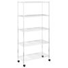 vidaXL 5-етажен стелаж за съхранение с колела 75x35x155 см хром 250 кг