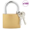 vidaXL U Lock с ключове 100 pcs Месинг Желязо