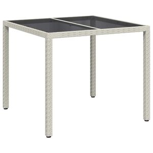 vidaXL Градинска маса Бяло 90 x 90 x 75 cm полиратан